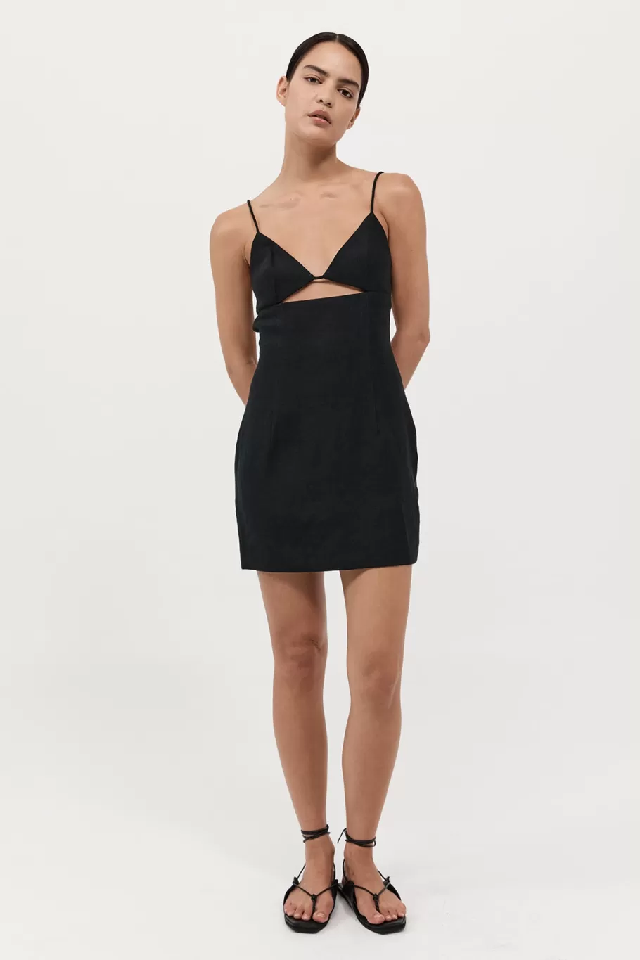 Dresses | Tailoring | St. Agni Linen Bra Mini Dress - BLACK