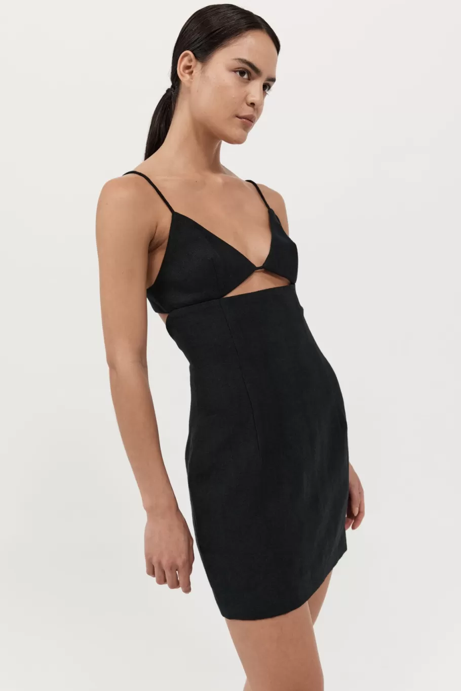 Dresses | Tailoring | St. Agni Linen Bra Mini Dress - BLACK