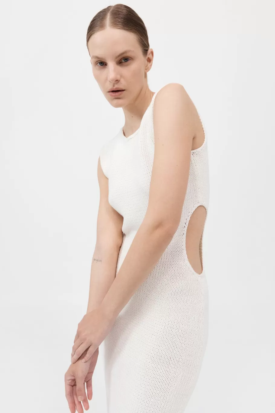 Dresses | Knitwear | St. Agni Linen Silk Blend Cut Out Dress - SALT