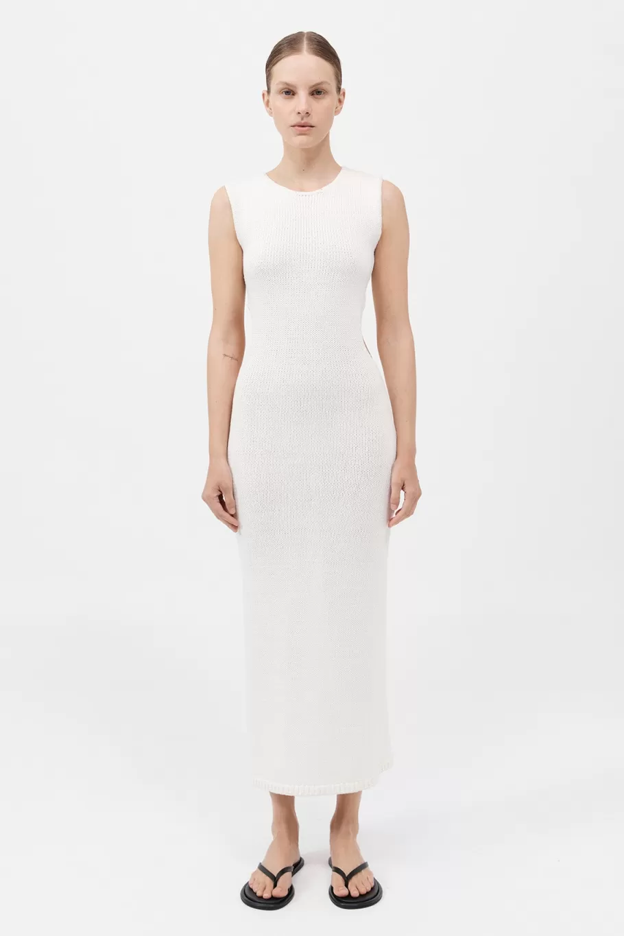 Dresses | Knitwear | St. Agni Linen Silk Blend Cut Out Dress - SALT