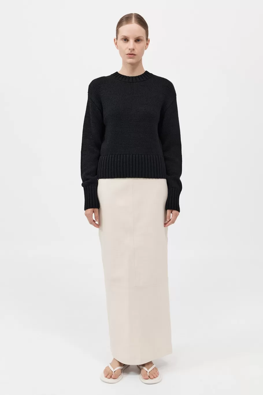 Jumpers | Knitwear | St. Agni Linen Silk Blend Jumper - BLACK