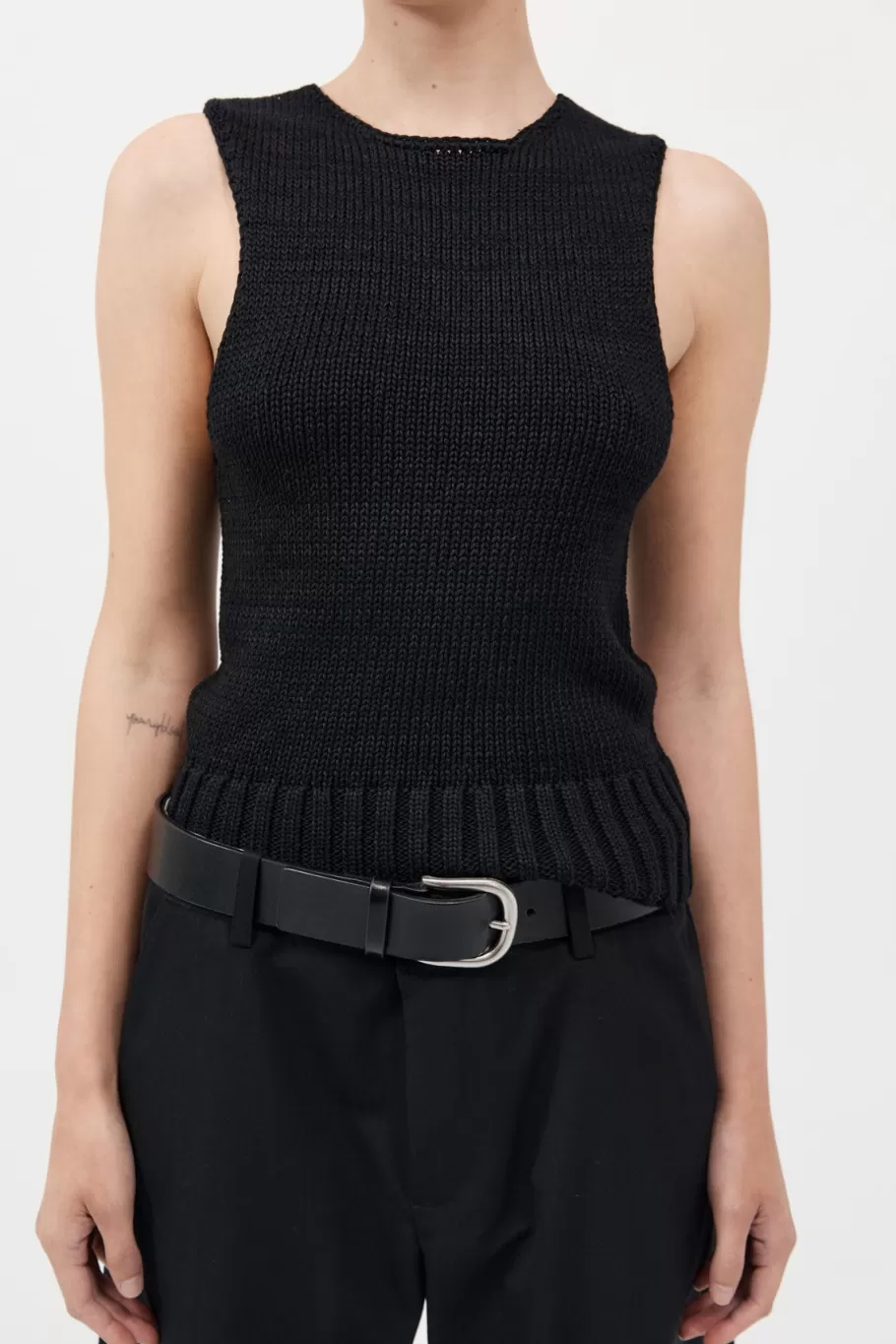 Basics | Tops | St. Agni Linen Silk Blend Tank - BLACK