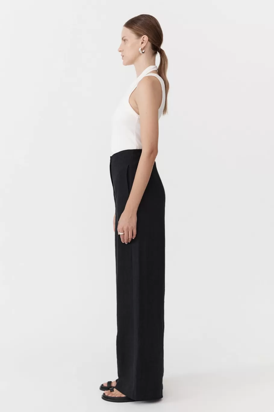 Tailoring | Pants | St. Agni Linen Wide Leg Pants - BLACK