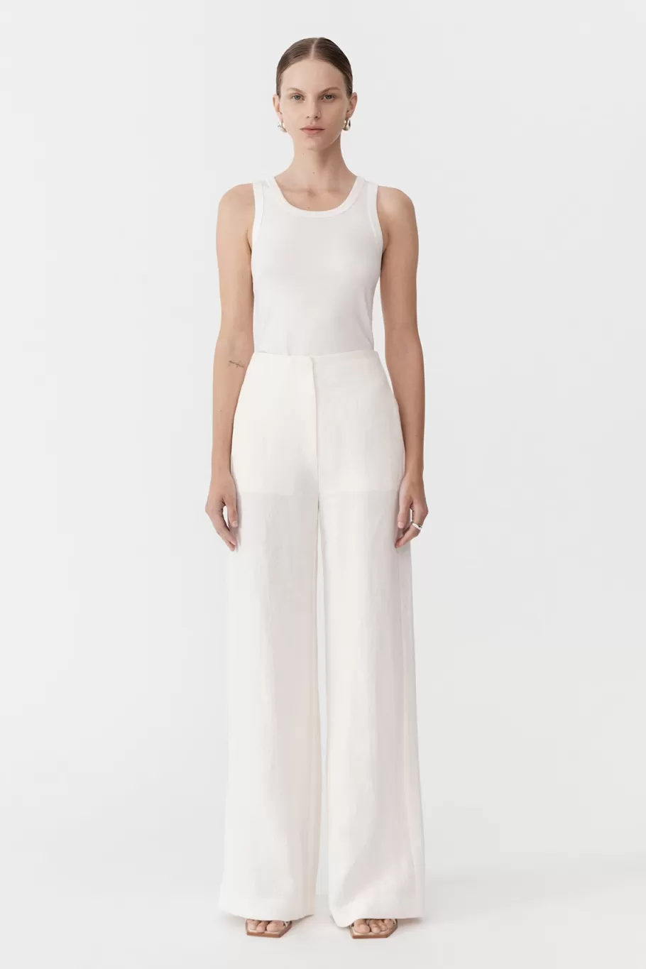 Tailoring | Pants | St. Agni Linen Wide Leg Pants - IVORY