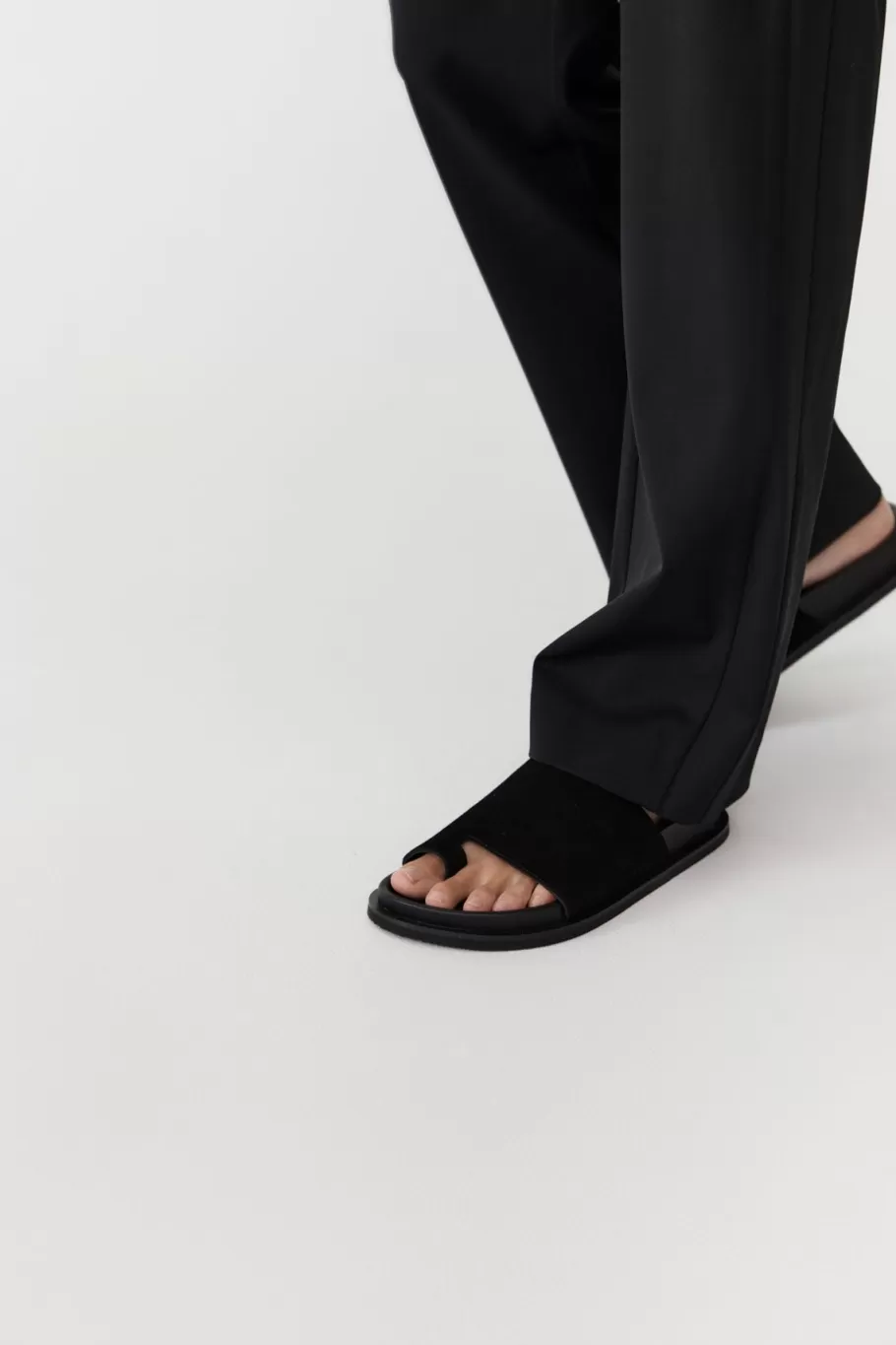 Unisex | Slides | St. Agni Loe Suede Slide - BLACK