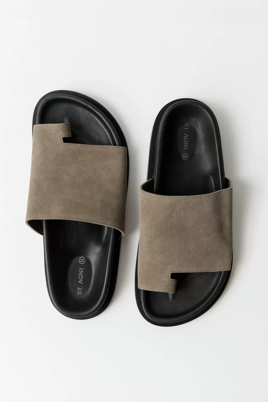 Unisex | Slides | St. Agni Loe Suede Slide - KELP