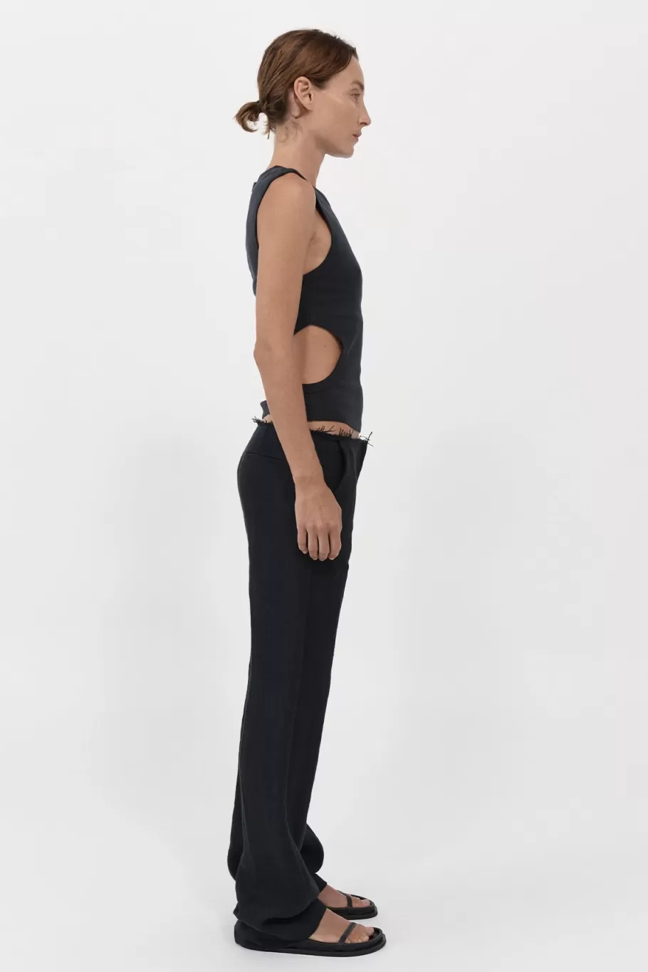 Tailoring | Pants | St. Agni Low Waist Raw Edge Pants - BLACK