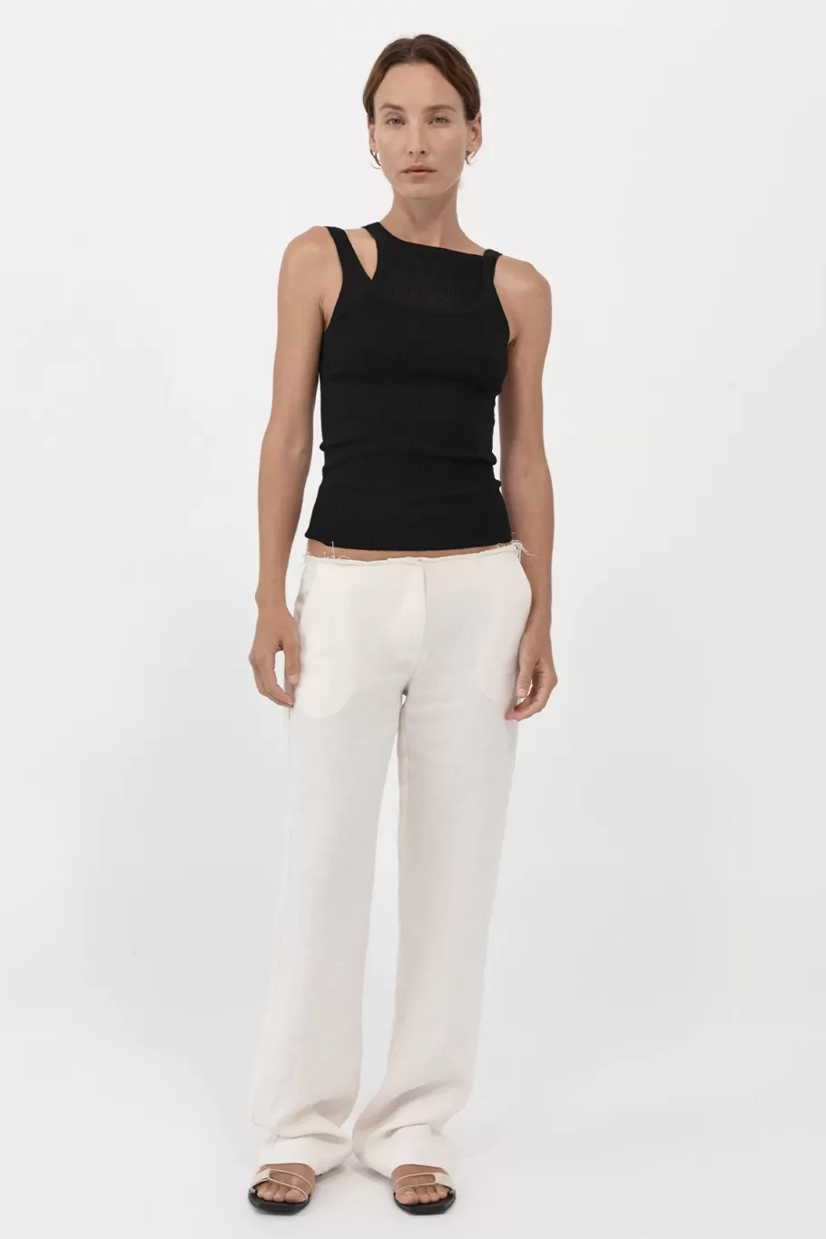 Tailoring | Pants | St. Agni Low Waist Raw Edge Pants - IVORY