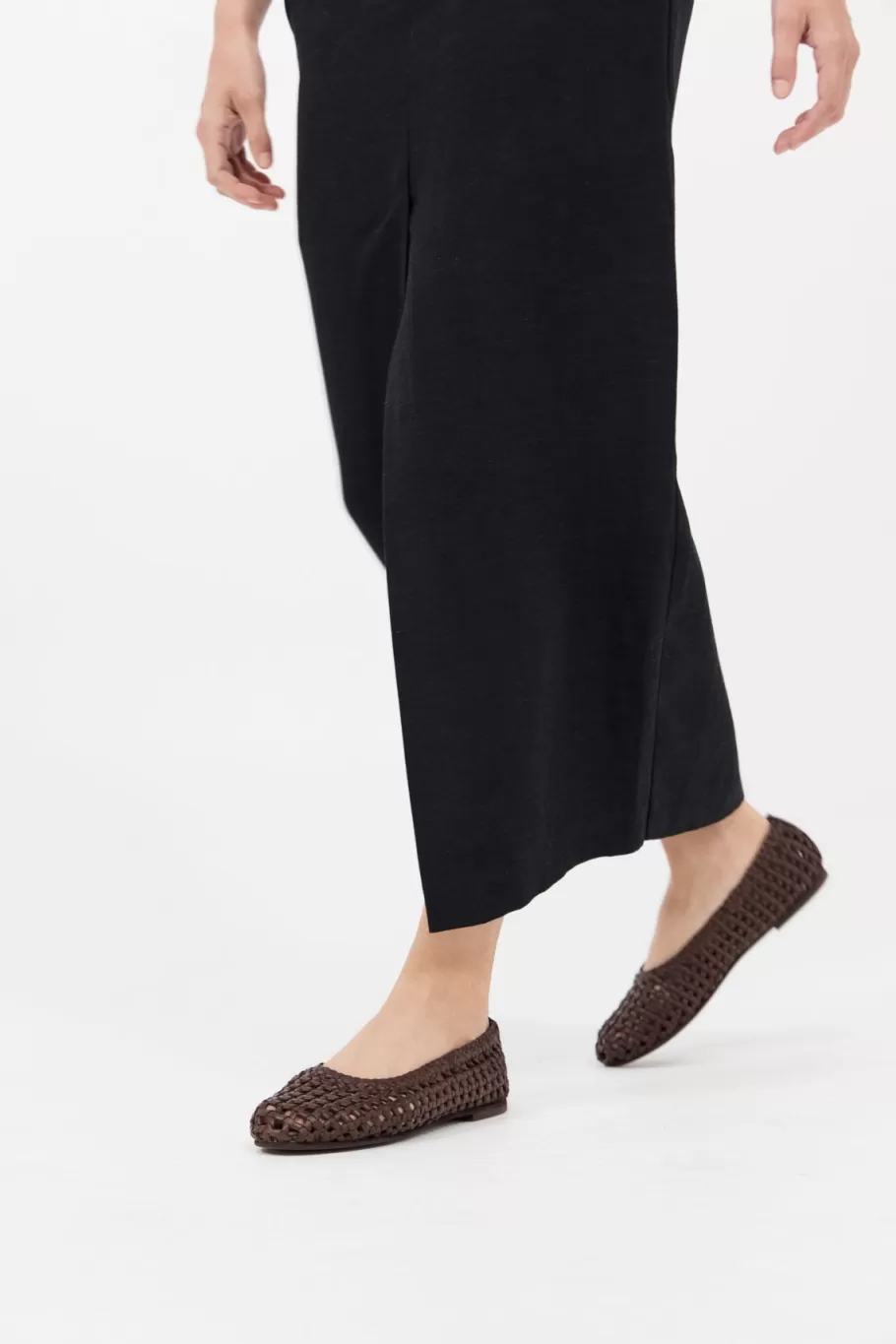 Flats | St. Agni Macrame Mesh Ballet Flats - CHOCOLATE