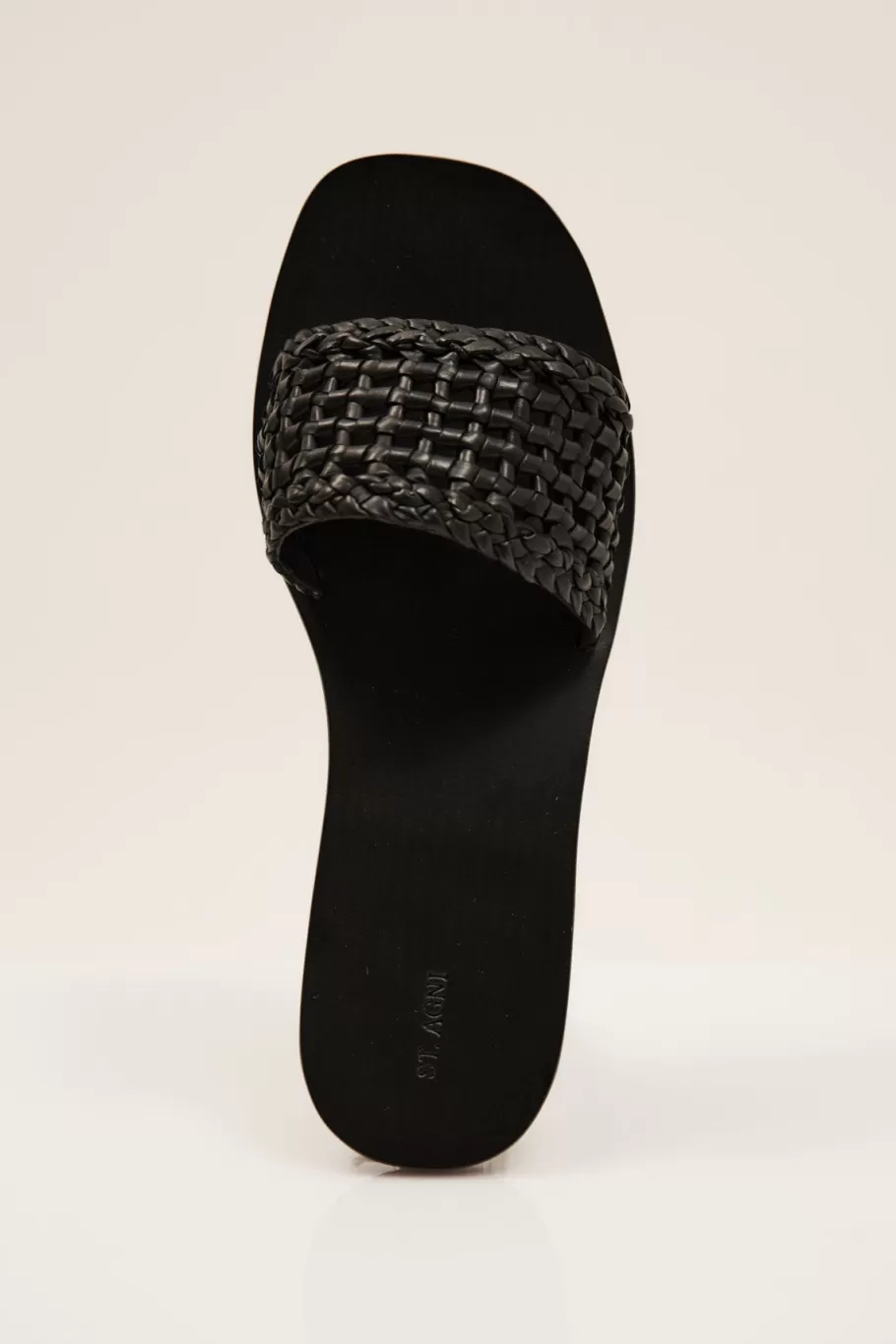 Slides | St. Agni Macrame Mesh Slides - BLACK