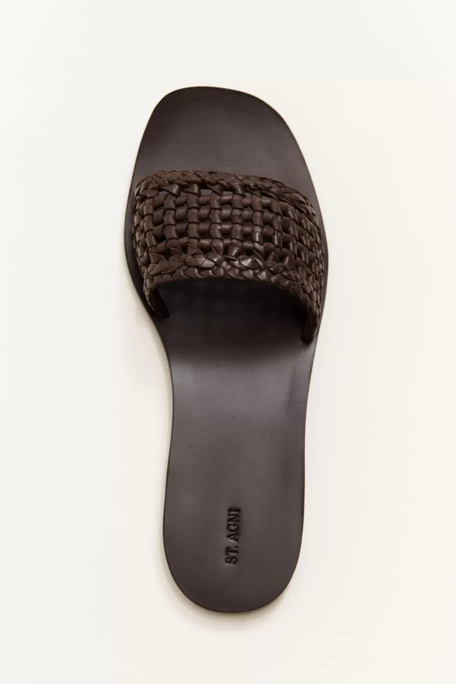 Slides | St. Agni Macrame Mesh Slides - CHOCOLATE