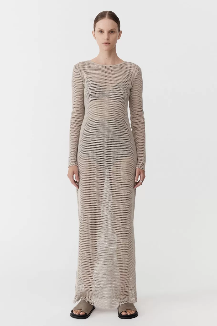 Dresses | Knitwear | St. Agni Mesh Long Sleeve Dress - ALOE