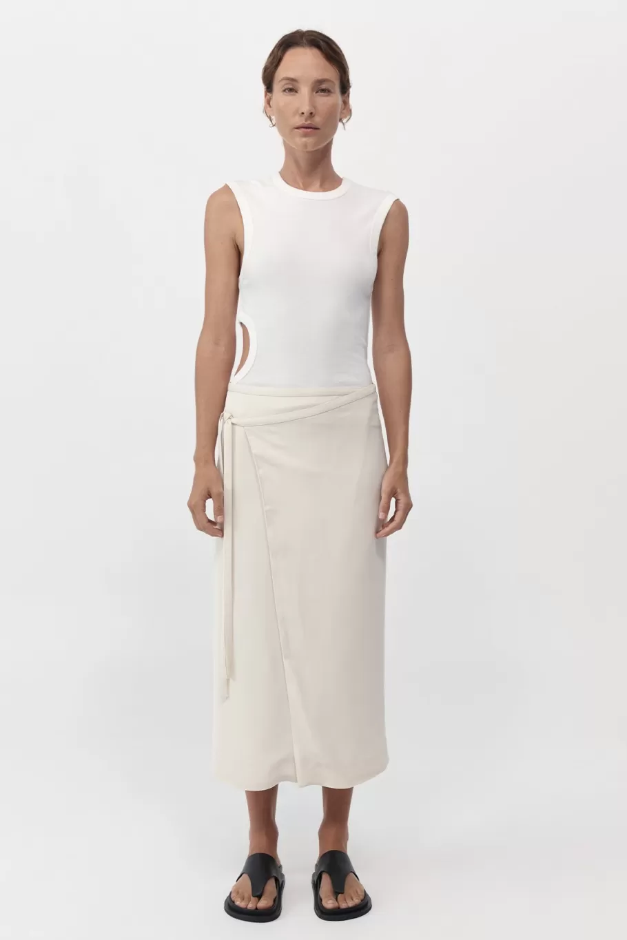 Skirts | St. Agni Midi Wrap Skirt - COOL WHITE