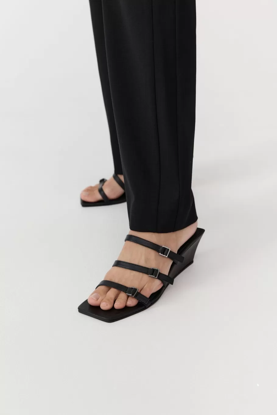 Heels | Wedges | St. Agni Mini Ring Detail Wedge - Black