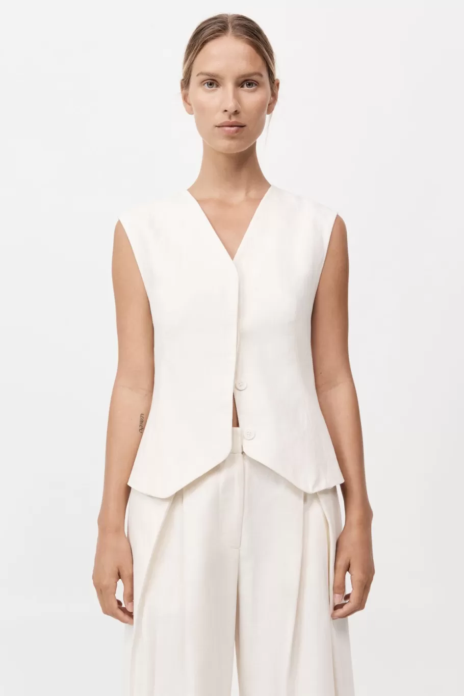 Tops | Tailoring | St. Agni Minimal Tailored Vest - Ivory