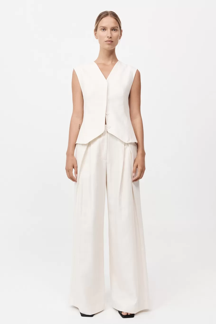 Tops | Tailoring | St. Agni Minimal Tailored Vest - Ivory