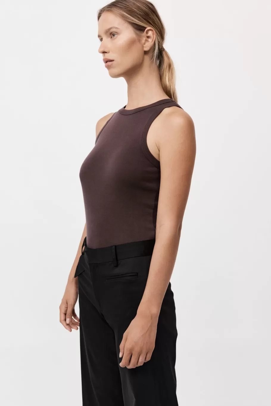 Basics | Tops | St. Agni Organic Cotton Bateau Tank - RAISIN