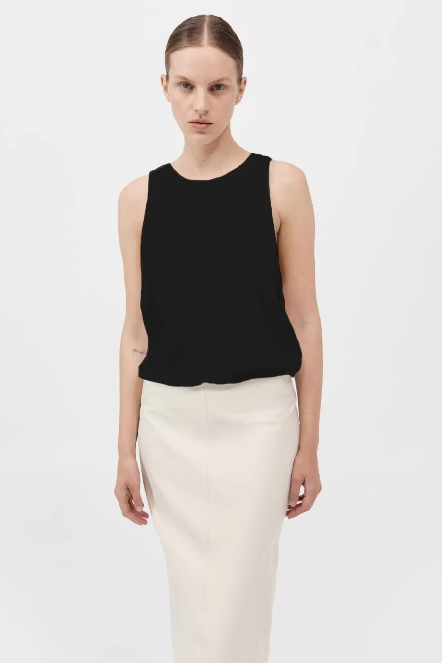 Basics | Tops | St. Agni Organic Cotton Boxy Tank - BLACK