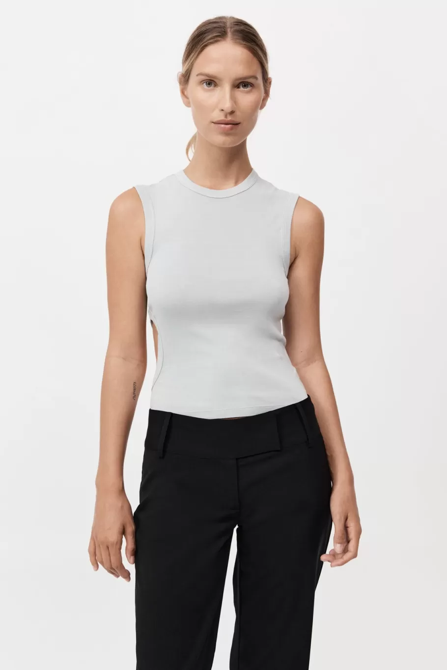 Basics | Tops | St. Agni Organic Cotton Cut Out Tank - SILVER