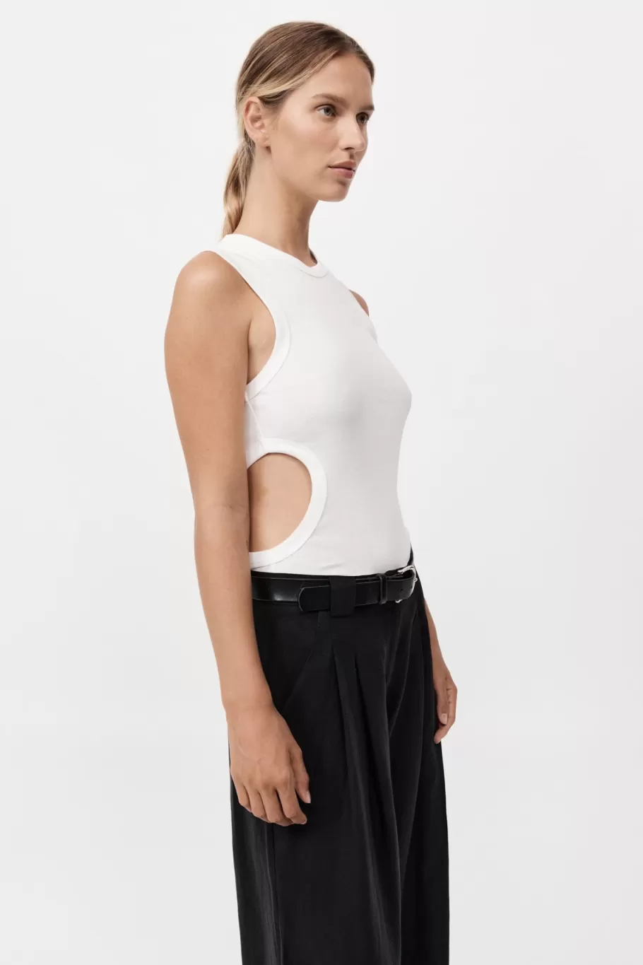 Basics | Tops | St. Agni Organic Cotton Cut Out Tank - WHITE