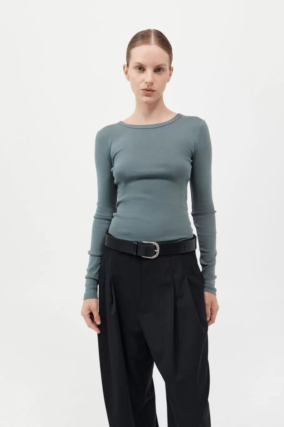 Basics | Tops | St. Agni Organic Cotton Long Sleeve Top - BALSAM GREEN