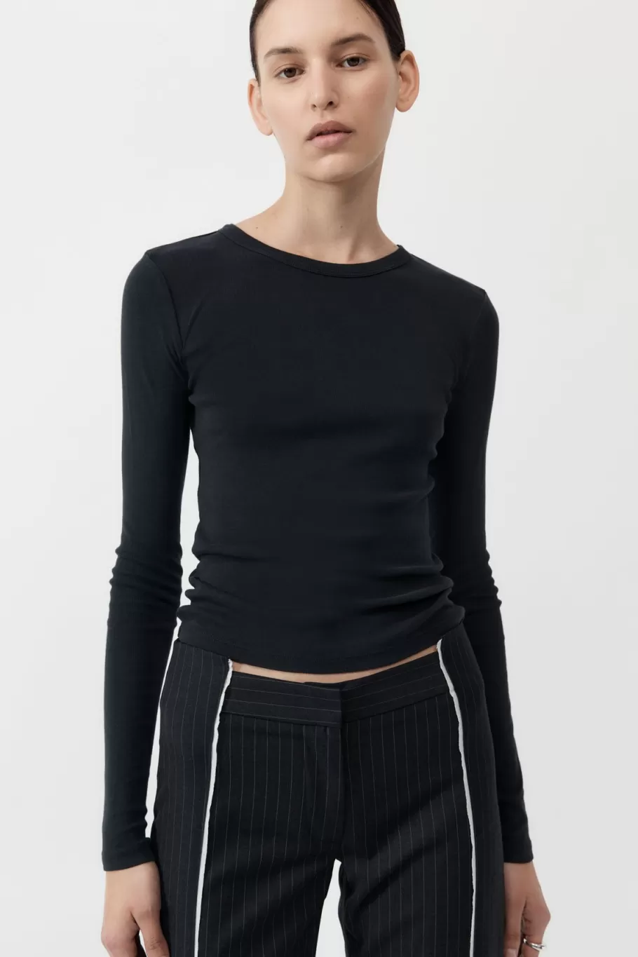 Basics | Tops | St. Agni Organic Cotton Long Sleeve Top - BLACK