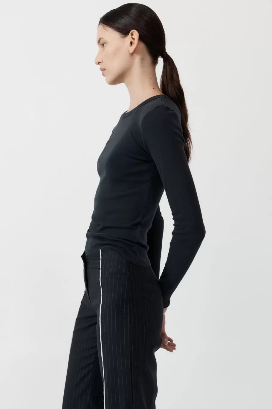 Basics | Tops | St. Agni Organic Cotton Long Sleeve Top - BLACK