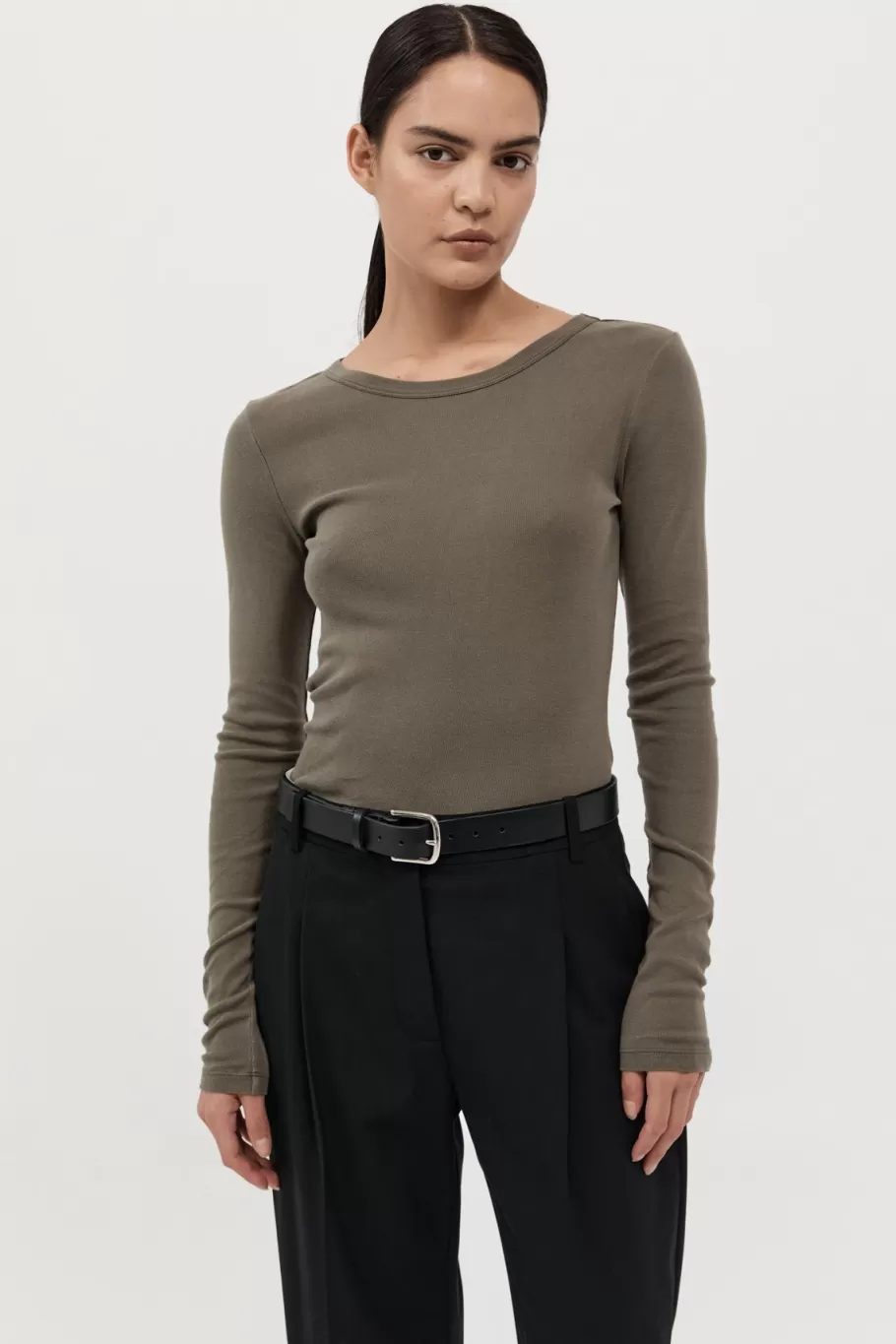 Basics | St. Agni Organic Cotton Long Sleeve Top - KELP