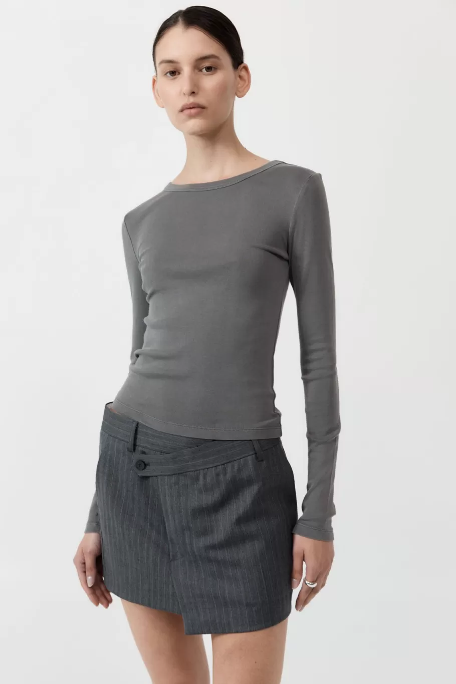 Basics | Tops | St. Agni Organic Cotton Long Sleeve Top - PEWTER GREY