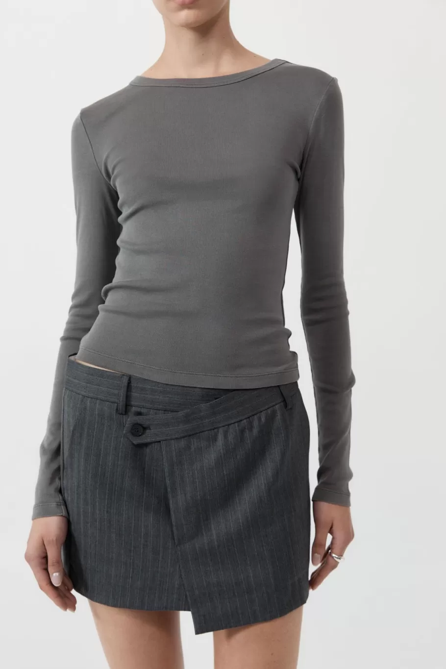 Basics | Tops | St. Agni Organic Cotton Long Sleeve Top - PEWTER GREY