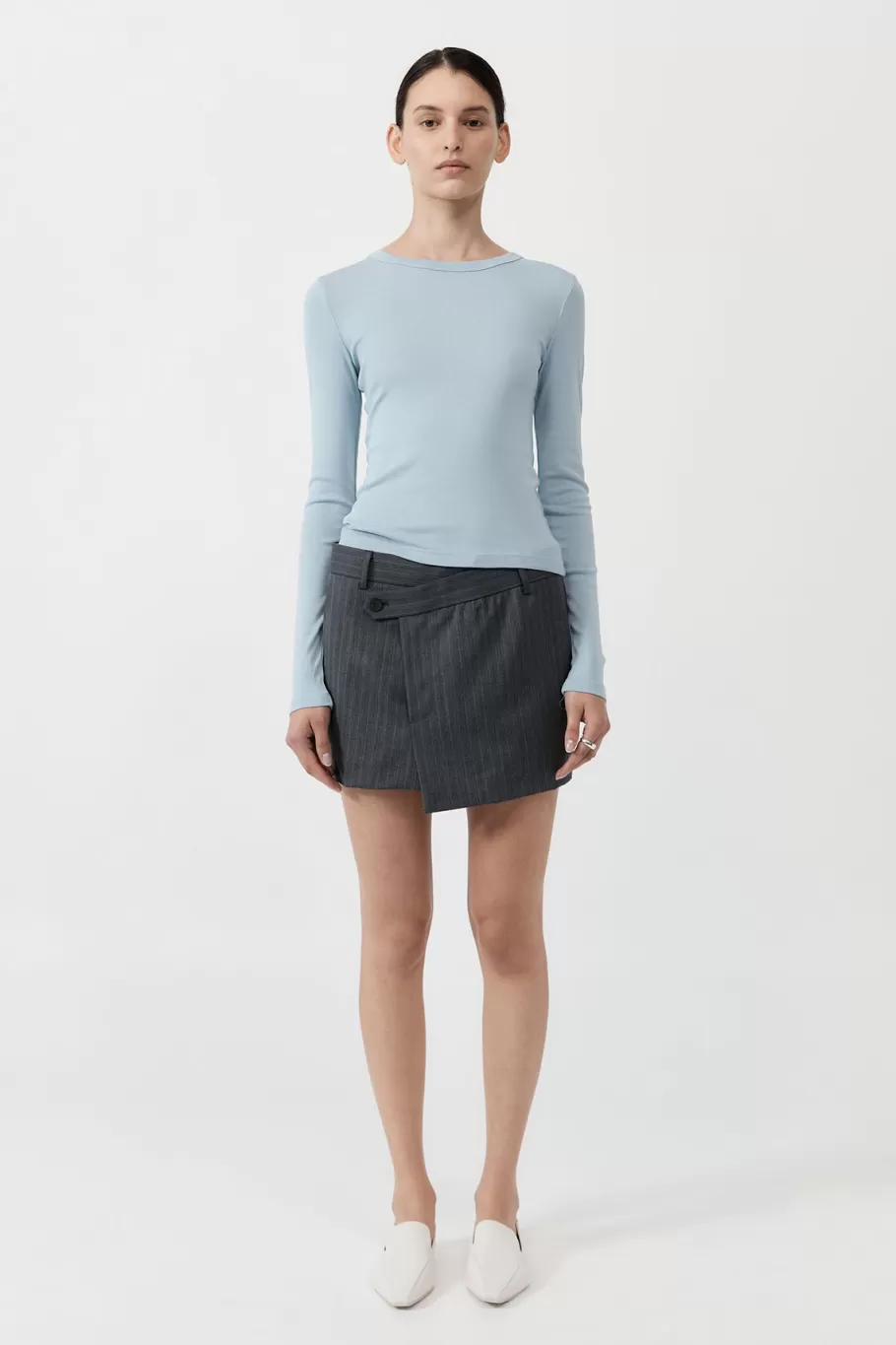 Basics | Tops | St. Agni Organic Cotton Long Sleeve Top - STONE BLUE