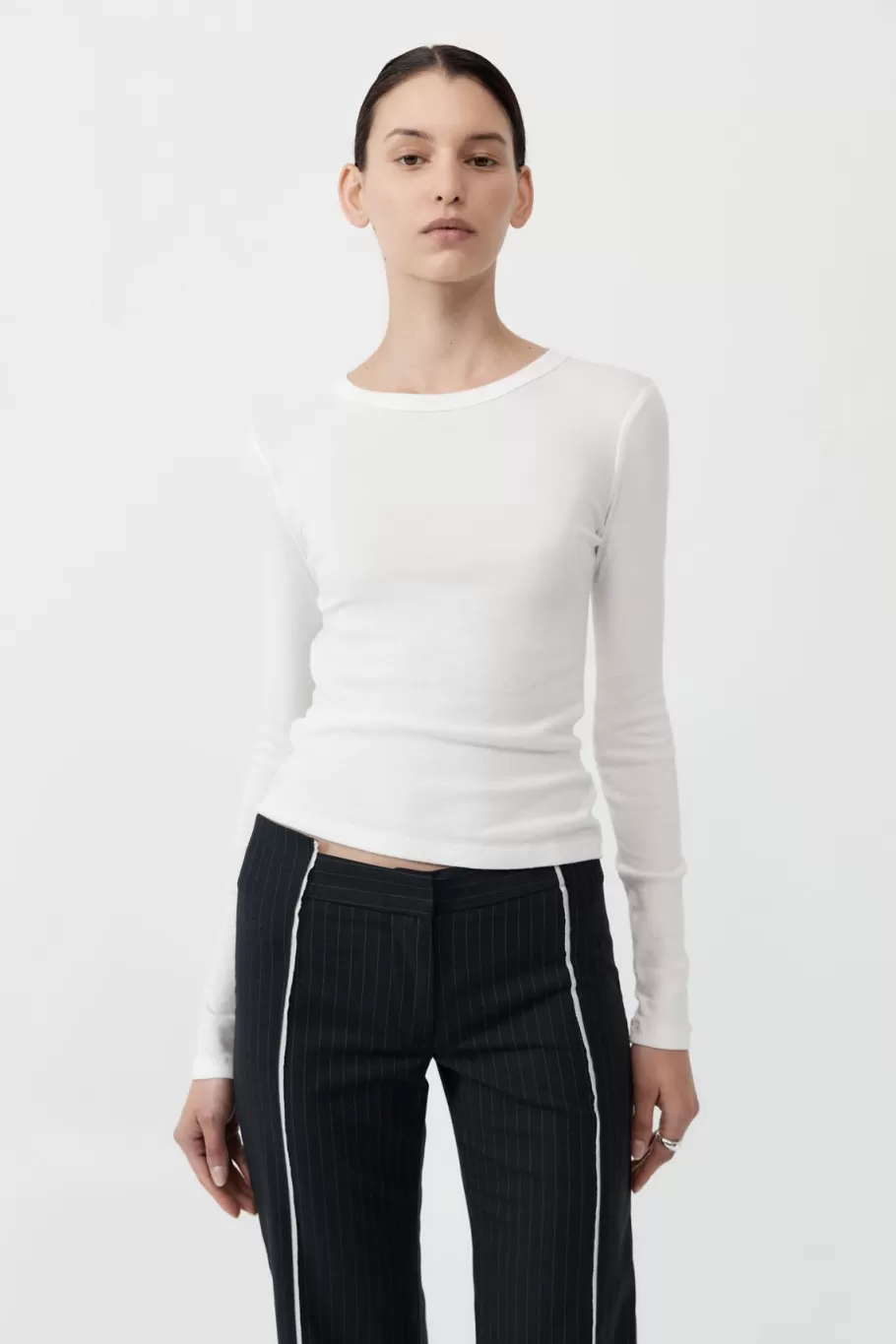 Basics | Tops | St. Agni Organic Cotton Long Sleeve Top - WHITE