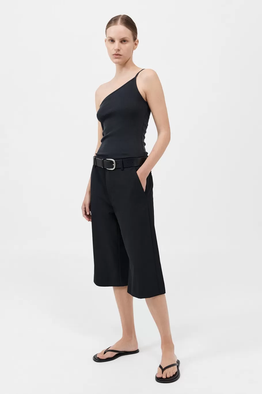 Basics | Tops | St. Agni Organic Cotton One Shoulder Tank - BLACK