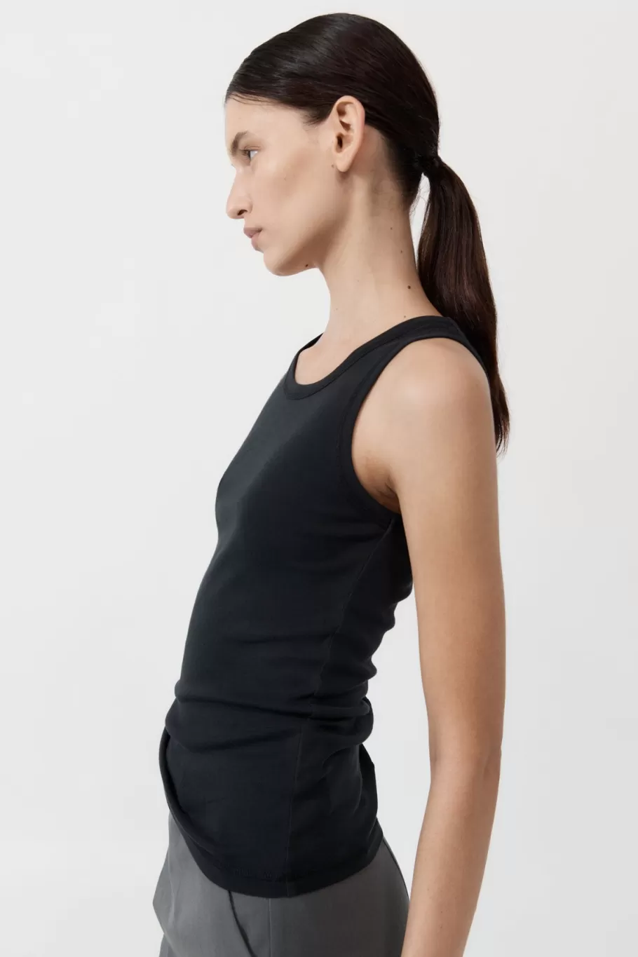 Basics | Tops | St. Agni Organic Cotton Singlet - BLACK