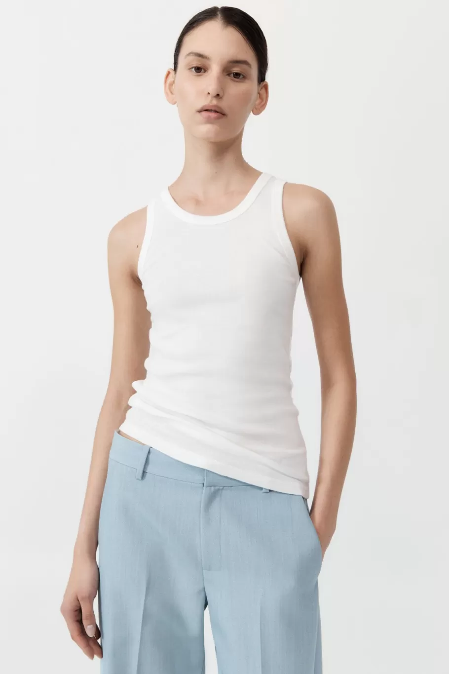 Basics | Tops | St. Agni Organic Cotton Singlet - WHITE