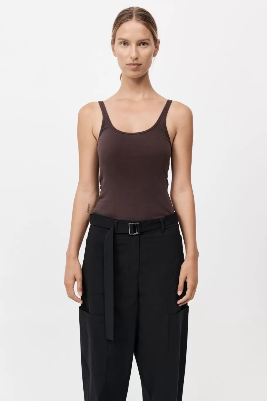 Basics | Tops | St. Agni Organic Cotton Slim Scoop Tank - RAISIN