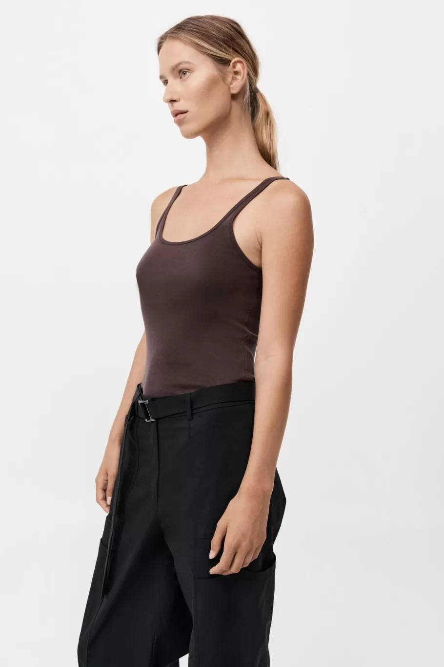 Basics | Tops | St. Agni Organic Cotton Slim Scoop Tank - RAISIN