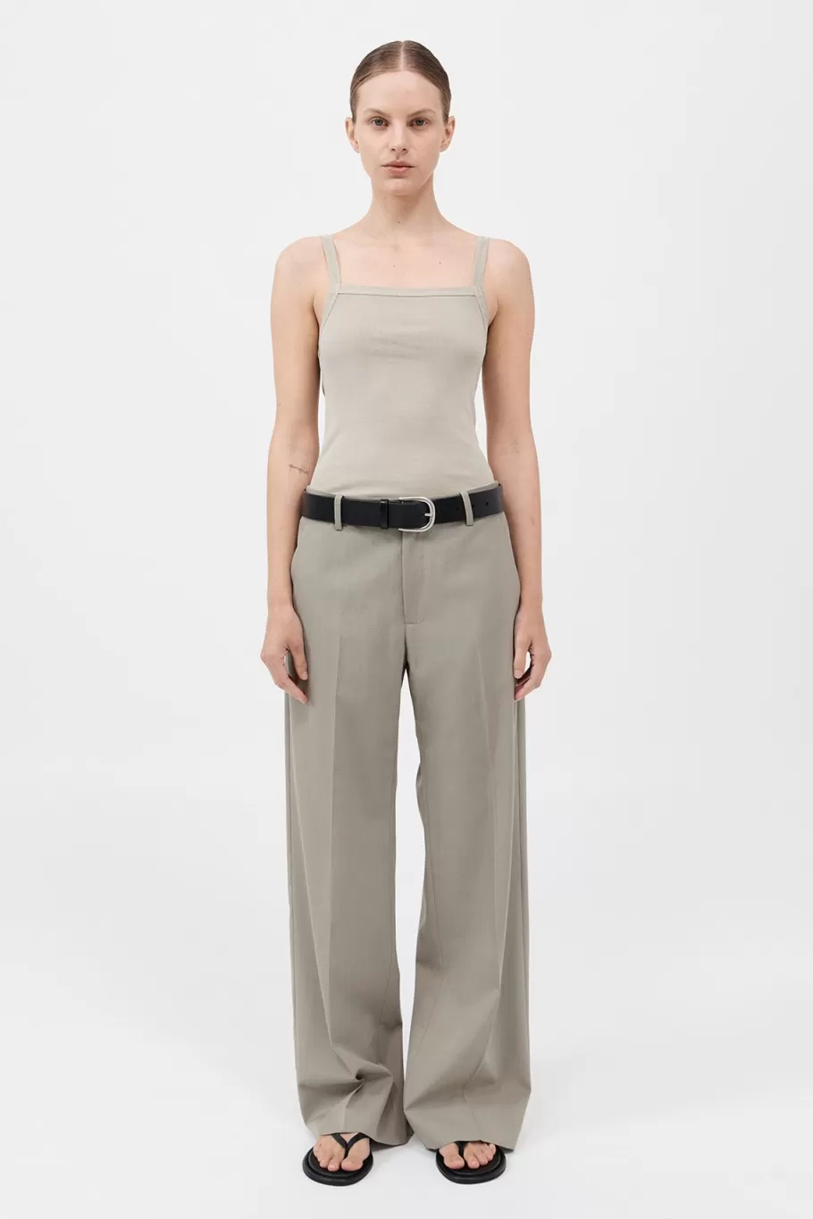 Basics | Tops | St. Agni Organic Cotton Square Neck Tank - MOSS GREY