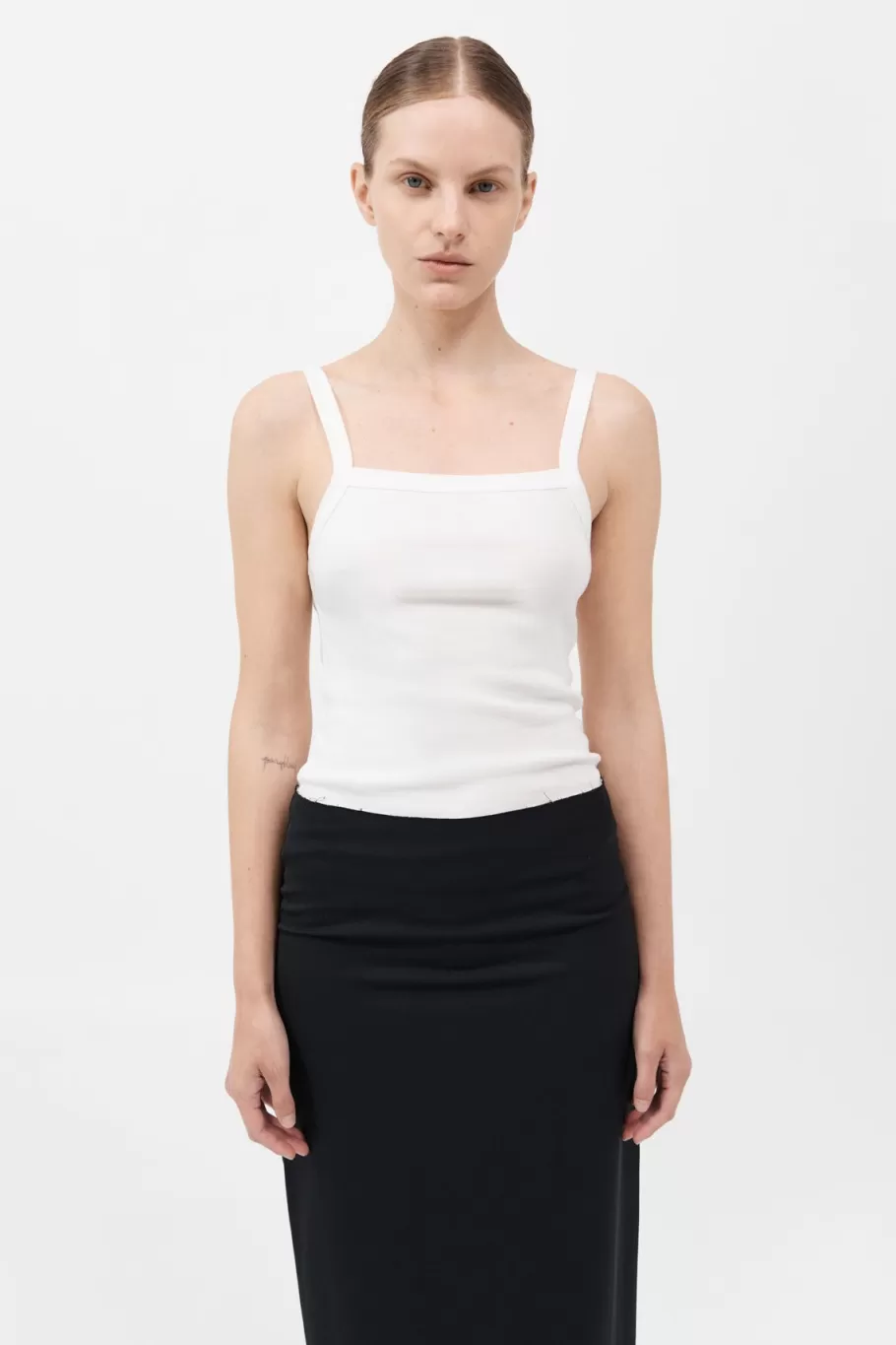 Basics | Tops | St. Agni Organic Cotton Square Neck Tank - WHITE