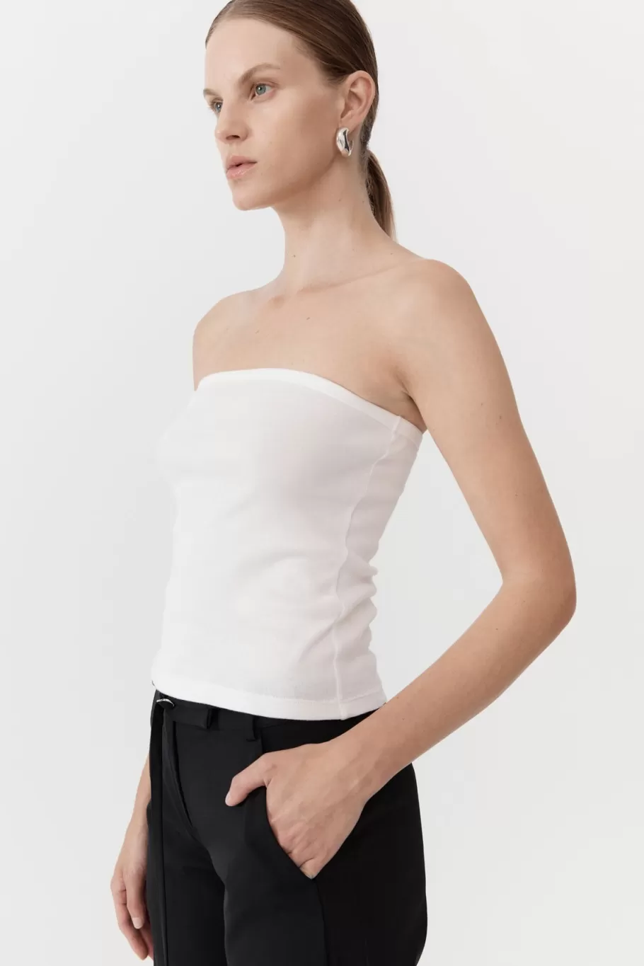 Basics | Tops | St. Agni Organic Cotton Strapless Top - WHITE