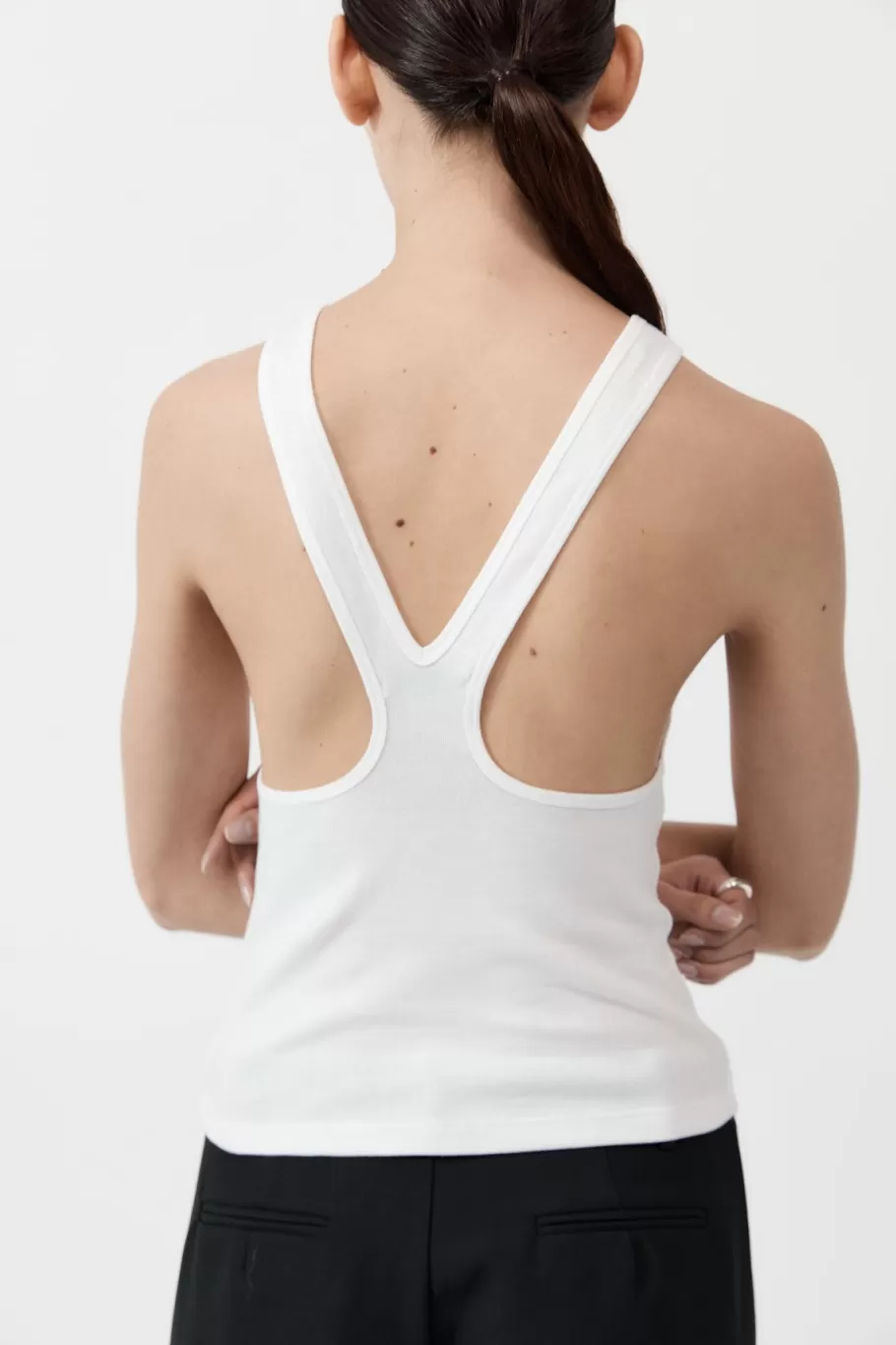 Basics | Tops | St. Agni Organic Cotton V Back Tank - WHITE