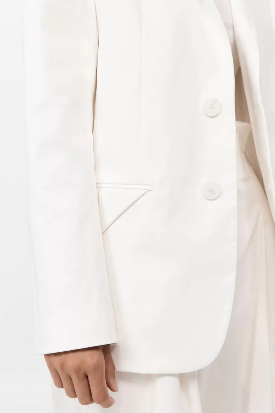 Outerwear | Tailoring | St. Agni Origami Pocket Blazer - OFF WHITE