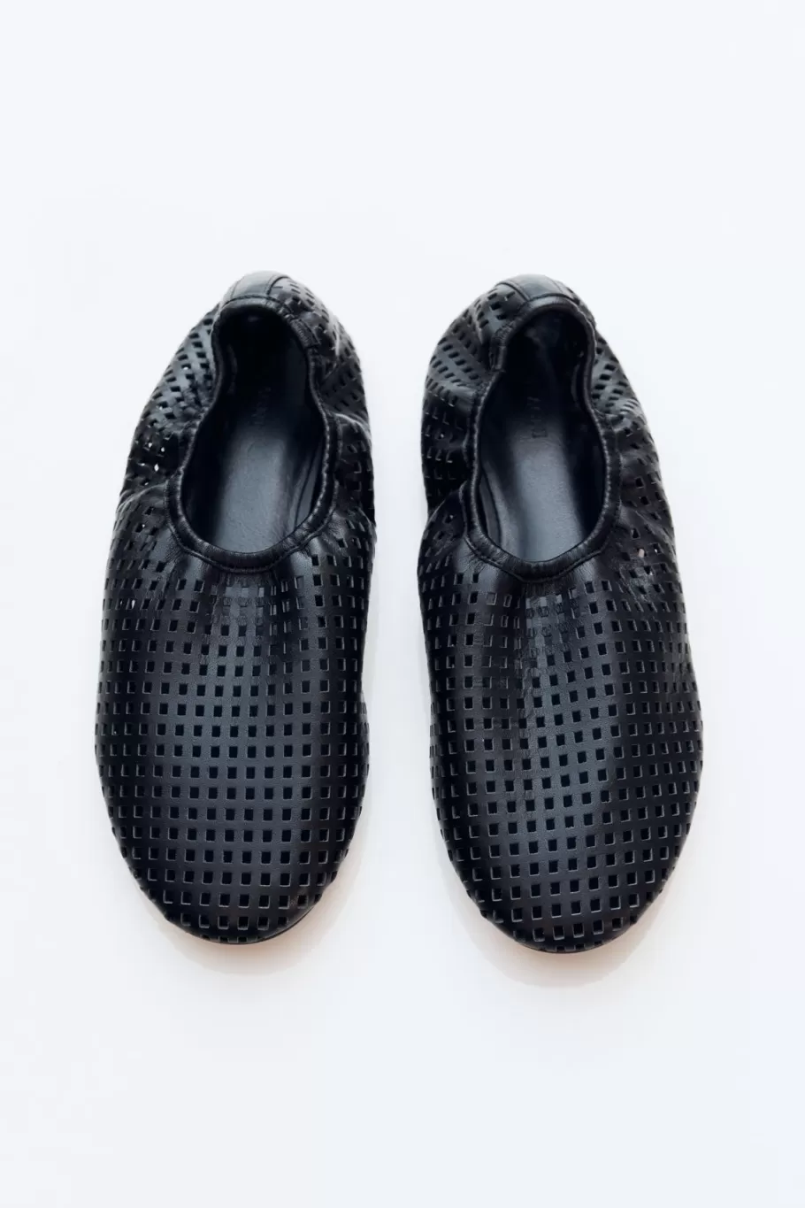 Flats | St. Agni Perforated Ballet Flat - BLACK