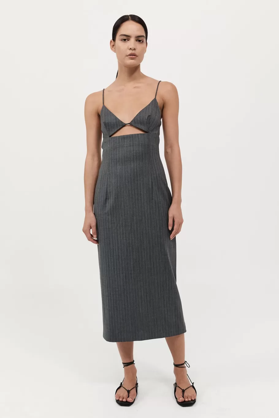 Dresses | St. Agni Pinstripe Bra Dress - Stone Blue Stripe