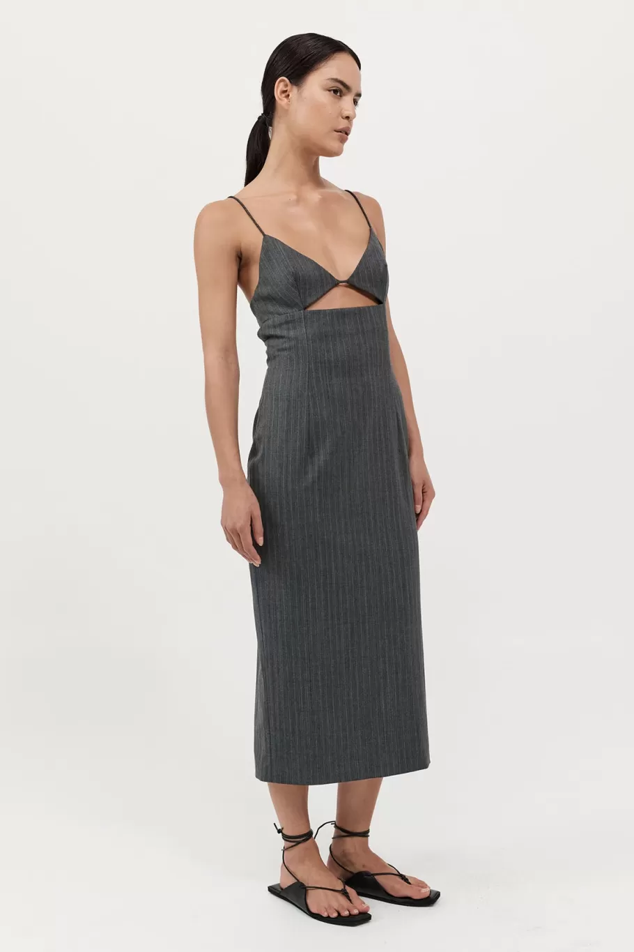 Dresses | St. Agni Pinstripe Bra Dress - Stone Blue Stripe