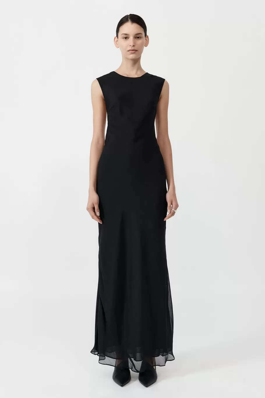 Dresses | St. Agni Pinstripe Silk Maxi Dress - BLACK