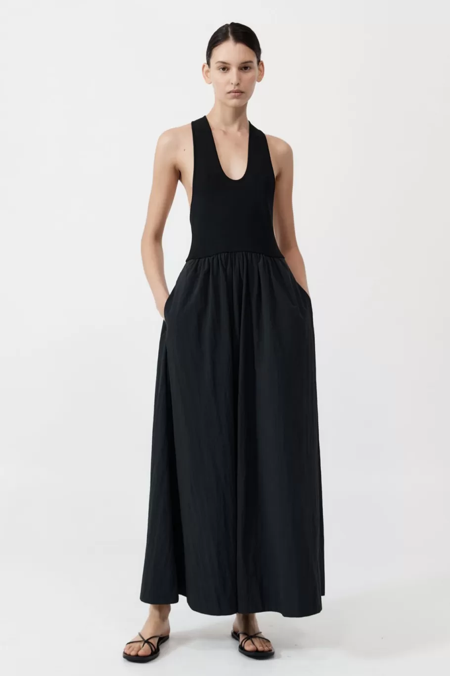 Dresses | Knitwear | St. Agni Plunge Neck Dress - Black