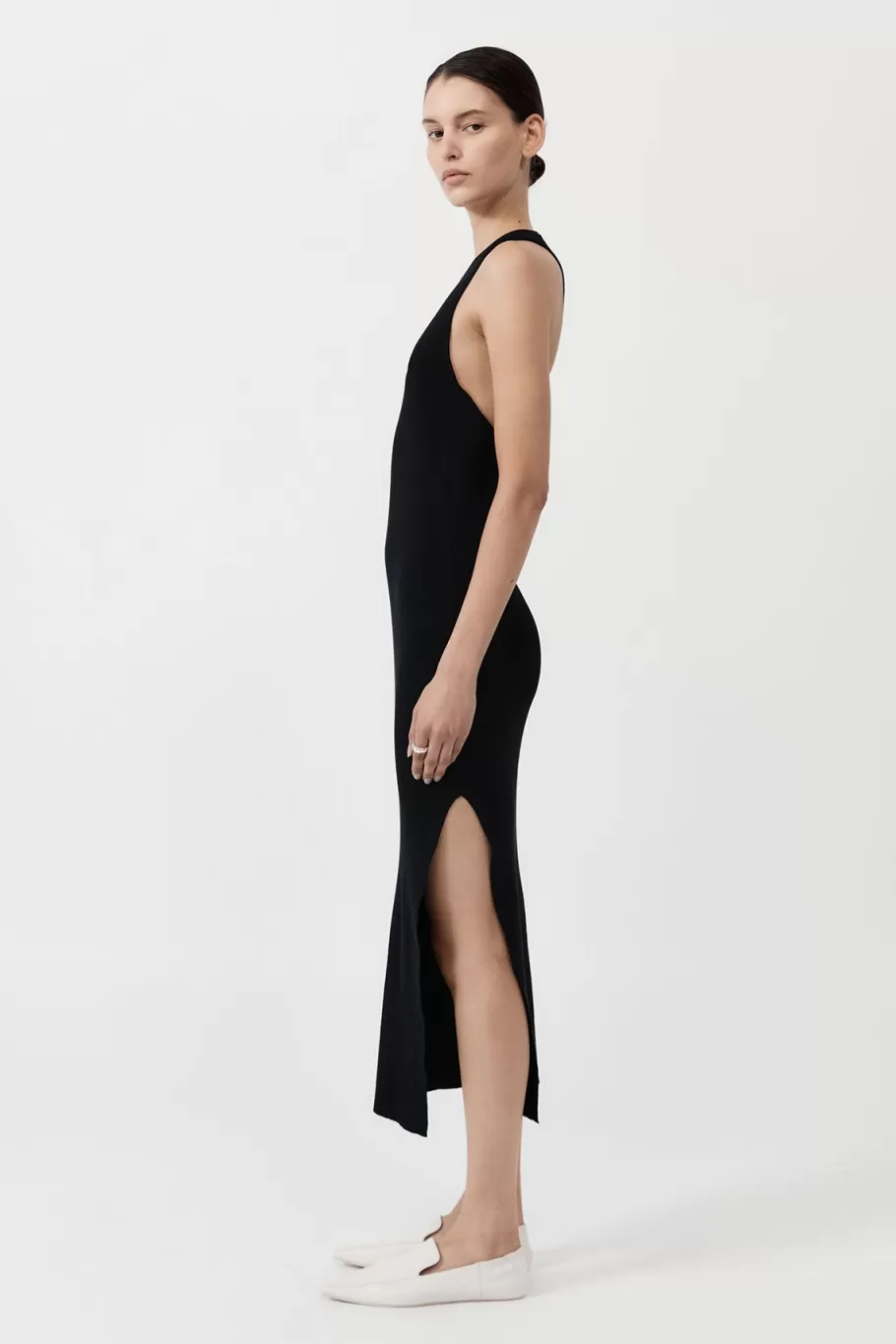 Dresses | Knitwear | St. Agni Plunge Neck Knit Dress - Black