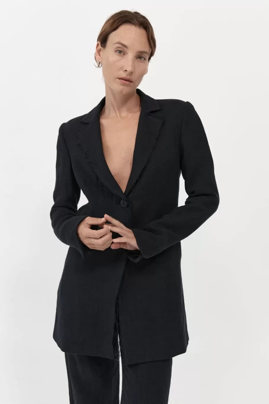 Outerwear | St. Agni Raw Edge Blazer - BLACK