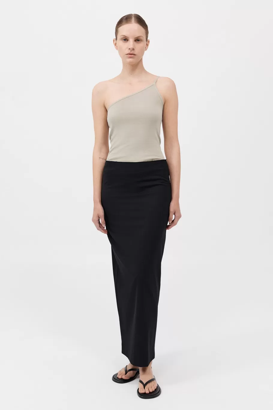 Tailoring | Skirts | St. Agni Raw Edge Column Maxi Skirt - BLACK